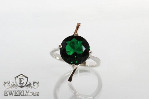 Women's ring of sterling silver with stones, фото