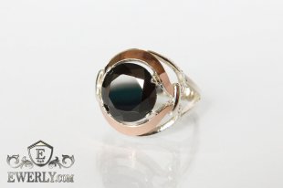 Women's ring of sterling silver with stones, фото