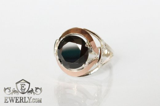 Women's ring of sterling silver with stones, фото