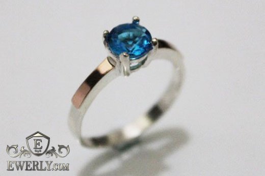 Women's ring of  silver with stones, фото