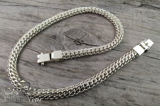 Big chain "Cardinal (Python, Italian)" of  silver for men, фото