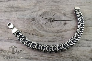 Men's bracelet "Phantom (Ramses and Double stream)" of sterling silver, фото