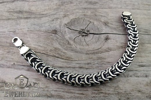 Men's bracelet "Phantom (Ramses and Double stream)" of sterling silver, фото
