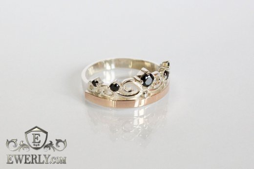 Women's ring of  silver with stones, фото