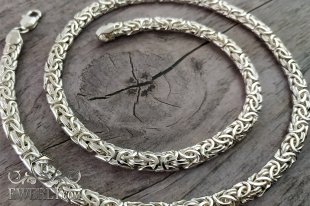 Thick chain "Fox tail (Valkyrie)" of sterling silver for men, фото