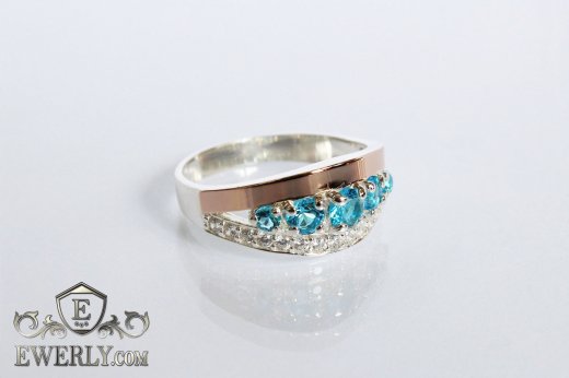 Ring of  silver with stones for women, фото