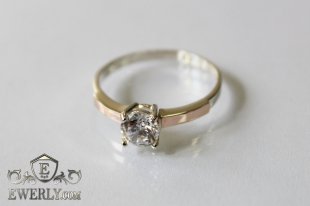 Women's ring of sterling silver with stones, фото