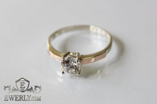 Women's ring of sterling silver with stones, фото
