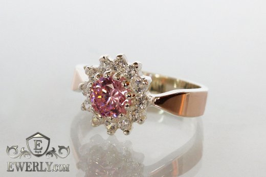 Women's ring of sterling silver with stones, фото