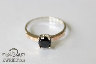 Women's ring of sterling silver with stones, фото