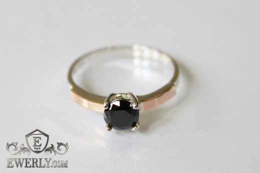 Women's ring of sterling silver with stones, фото