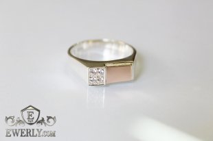 Men's ring of  silver with stones, фото