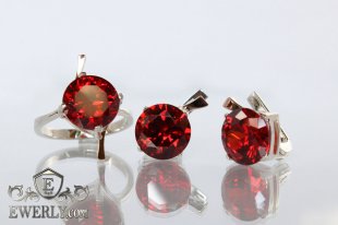 Kit : earring of sterling silvers and ring of sterling silver, фото