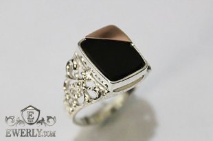 Ring of  silver with stones for men, фото