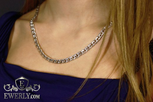 Women's chain "Moscow bismarck" of  silver, фото