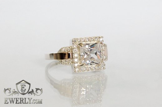 Women's ring of sterling silver with stones, фото