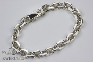 Big bracelet "Anchor with edges" of sterling silver for men, фото