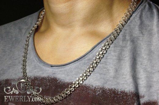 Chain "Cobra" of  silver for men, фото
