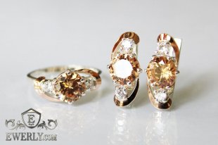 Kit : earring of  silvers and ring of  silver, фото