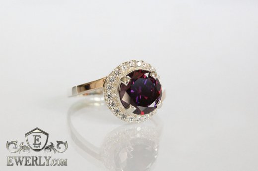 Women's ring of  silver with stones, фото