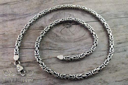 Chain "Byzantine (Byzantium)" of  silver for men, фото