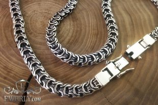 Thick chain "Ramses" of sterling silver for men, фото