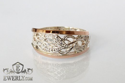 Women's ring of  silver with stones, фото