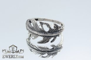 Ring of sterling silver without stones for women, фото