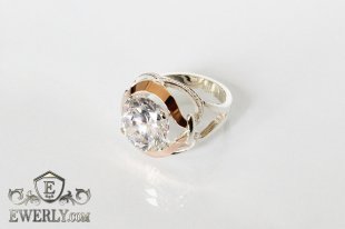 Women's ring of  silver with stones, фото