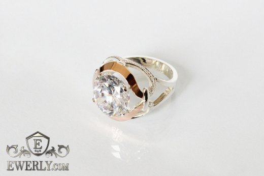 Women's ring of  silver with stones, фото