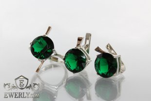 Set : earring of  silvers and ring of  silver, фото