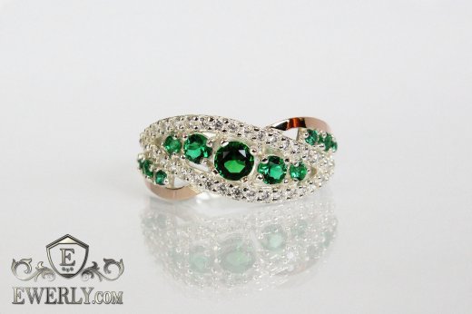 Women's ring of  silver with stones, фото