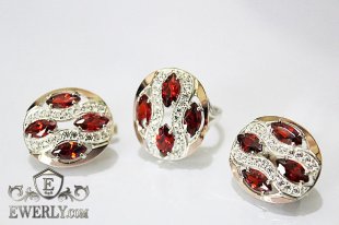 Set : earring of sterling silvers and ring of sterling silver, фото