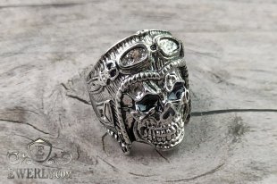 Men's ring of  silver with a skull, фото