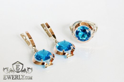 Kit : earring of  silvers and ring of  silver, фото