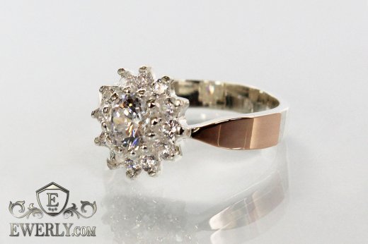 Women's ring of  silver with stones, фото