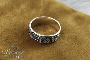 Ring "Tread - tire" made of silver, фото