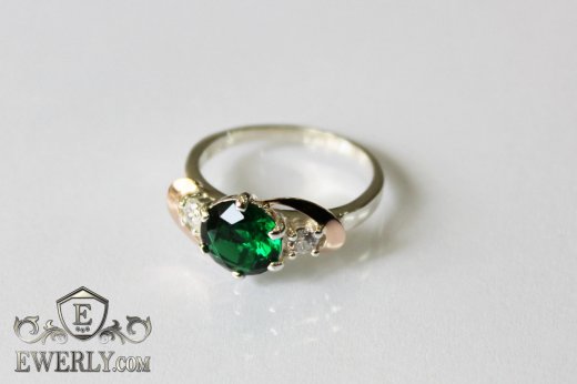Ring of  silver with stones for women, фото