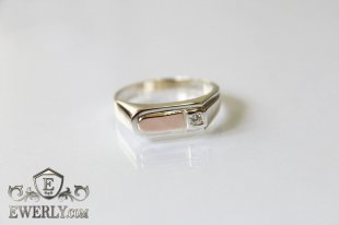 Men's ring of  silver with stones, фото