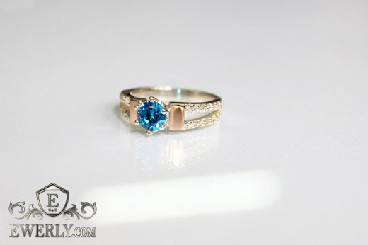 Women's ring of sterling silver with stones, фото