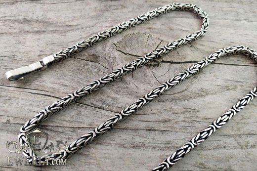 Chain "Byzantine (Byzantium)" of sterling silver for men, фото