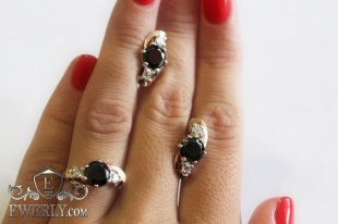 Set : earring of sterling silvers and ring of sterling silver, фото