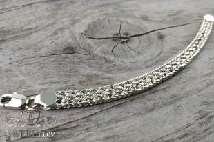 Bracelet "Thai weaving" of sterling silver, фото