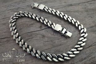 Thick chain "Carapace" of sterling silver for men, фото