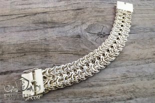 Thick men's bracelet "Double Ramses" of sterling silver, фото