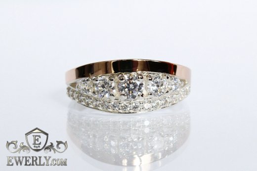 Women's ring of sterling silver with stones, фото