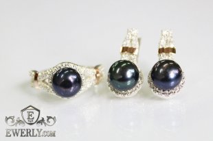 Set : earring of sterling silvers and ring of sterling silver, фото