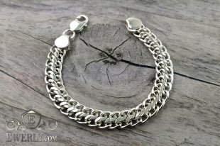 Bracelet "Ten (double carapace)" of sterling silver, фото