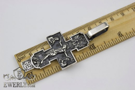 Big cross of sterling silver for men, фото