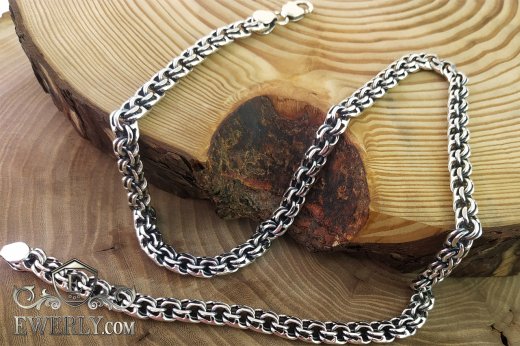 Chain "Bismarck" of sterling silver for men, фото